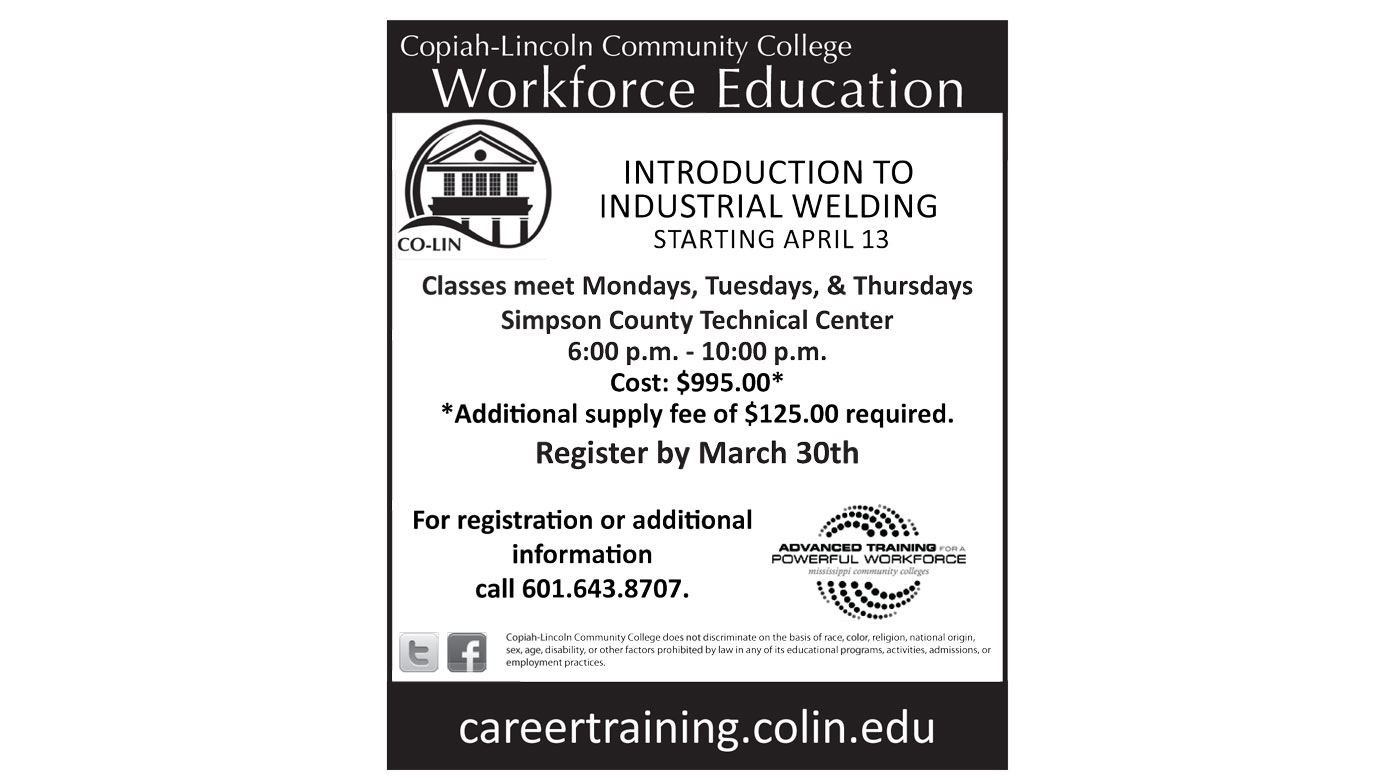 Register for Welding Classes at Co-Lin