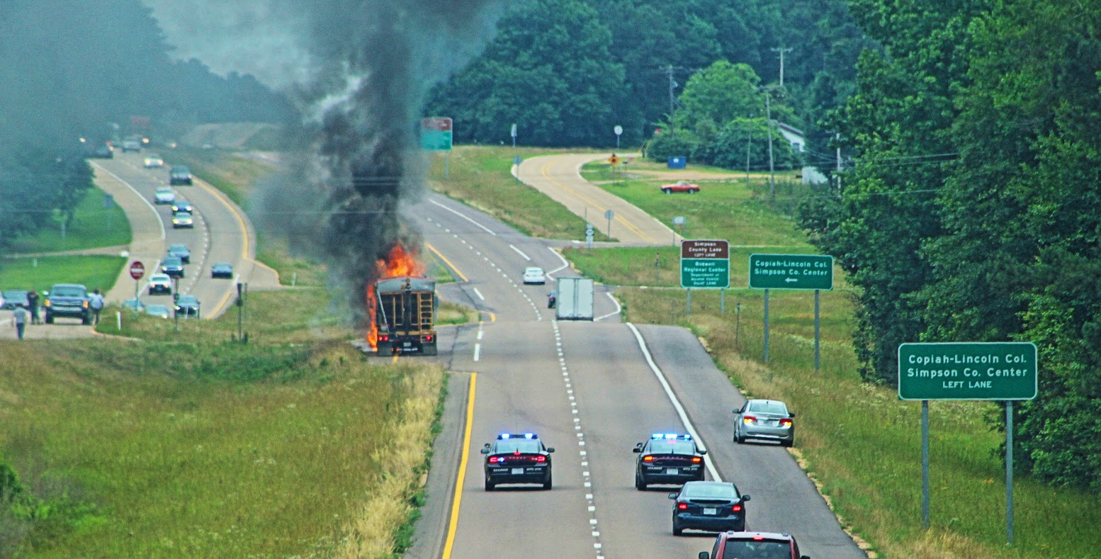 Accident on Hwy 49 North of Magee at Co-Lin exit