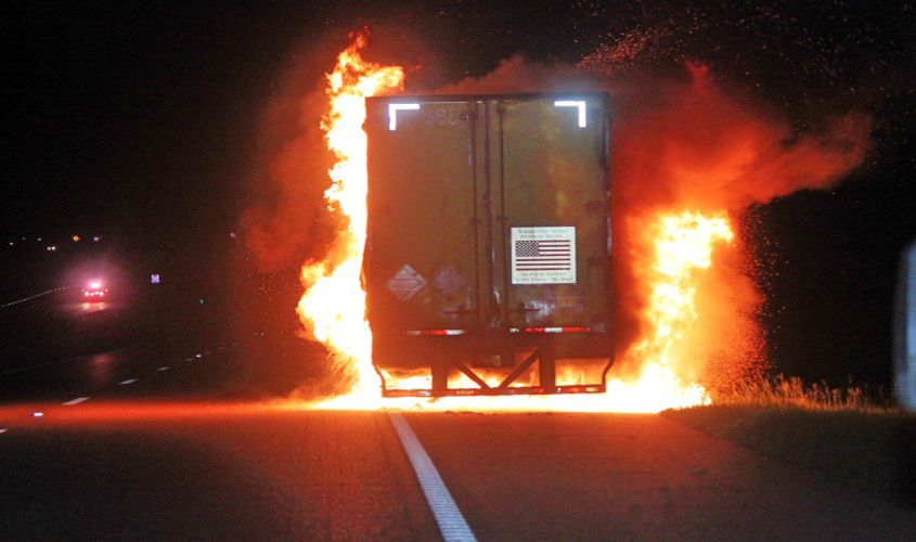 18 Wheeler Blazes on Highway 49
