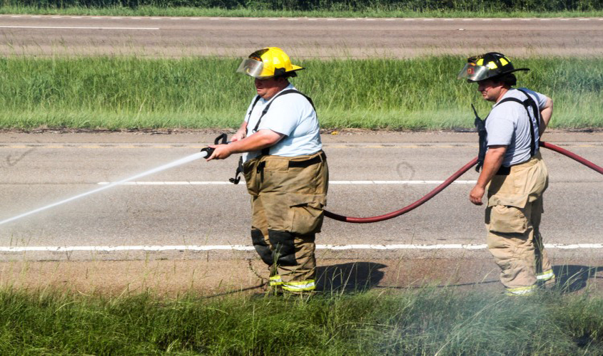 Magee Fire Department Extinguishes Grass Fire on Hwy 49