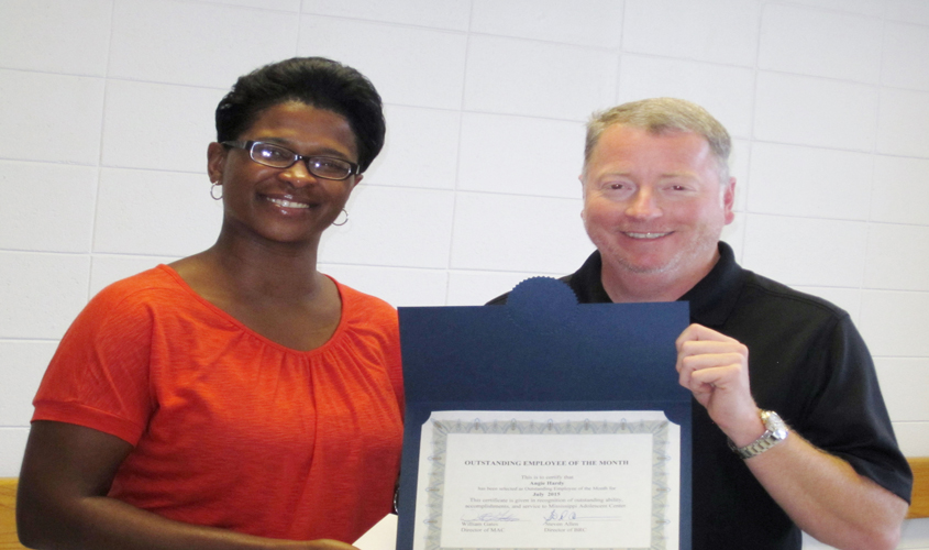 Angie Hardy Employee of the Month