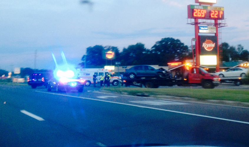 Wreck in front of Krystal