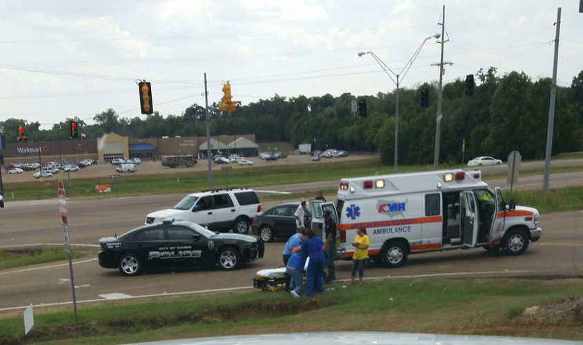 Motorcycle Involved in Frontage Road Accident
