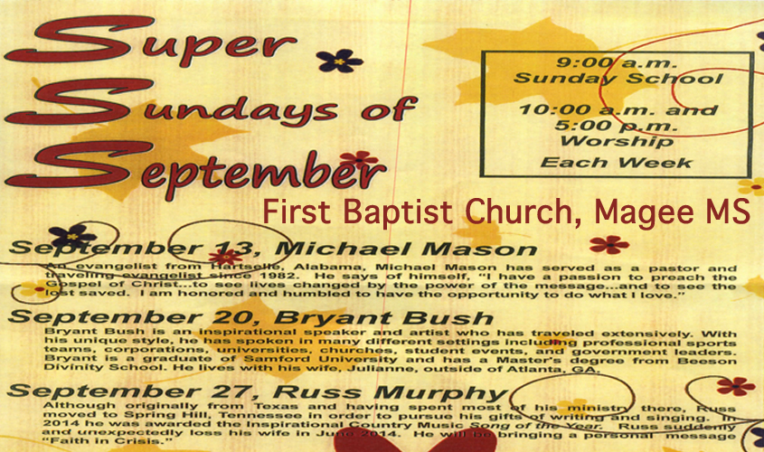 Super Sundays of September @ FBC Magee