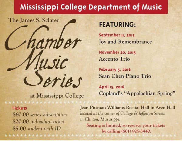 Mississippi College Opens the Sixth Season of the James S. Sclater Chamber Music Series