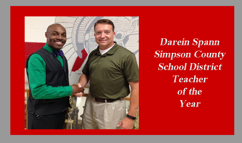 Darein Spann, Simpson County School District Teacher of the Year
