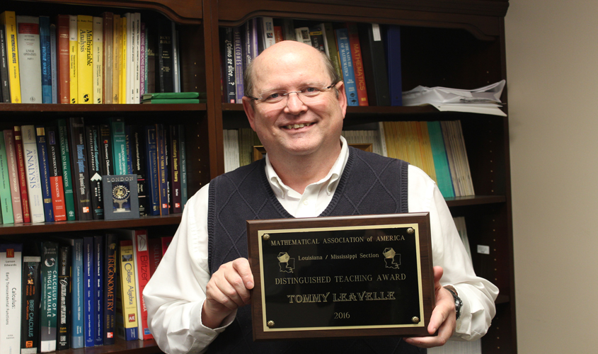 Mathematics Association Honors Professor Tommy Leavelle