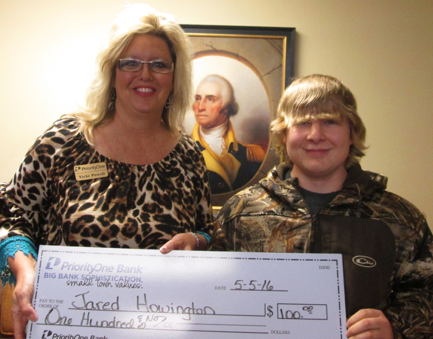 Jared Howington PriorityOne Bank Outstanding Student