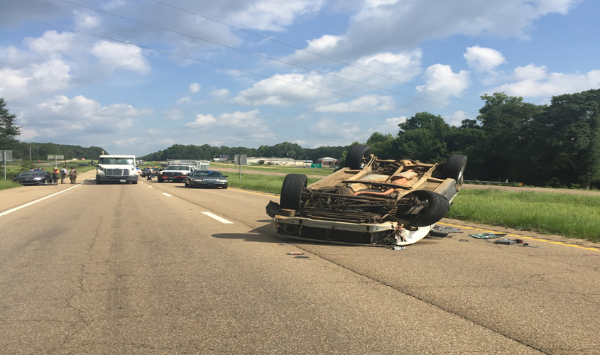 Car Overturned On Hwy 49 North of SCA