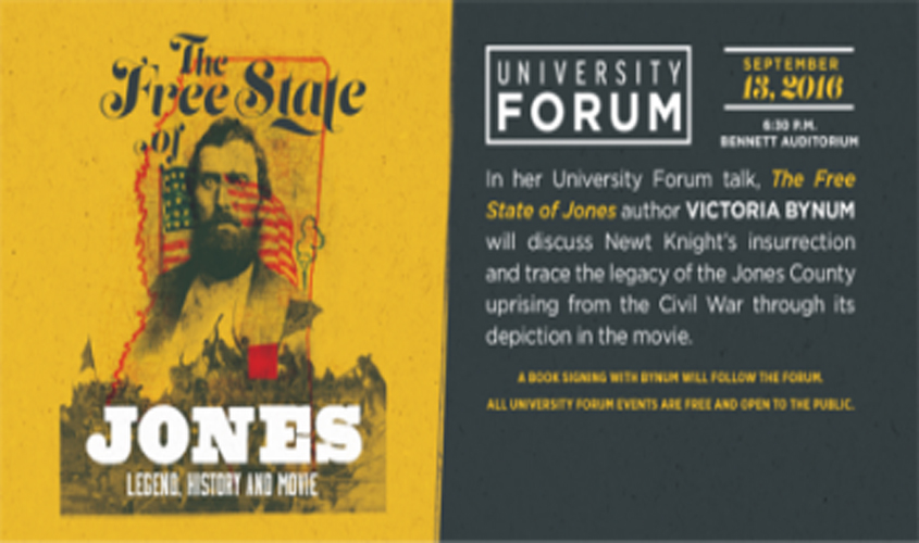 Sept. 13 University Forum to Feature “Free State of Jones” Author