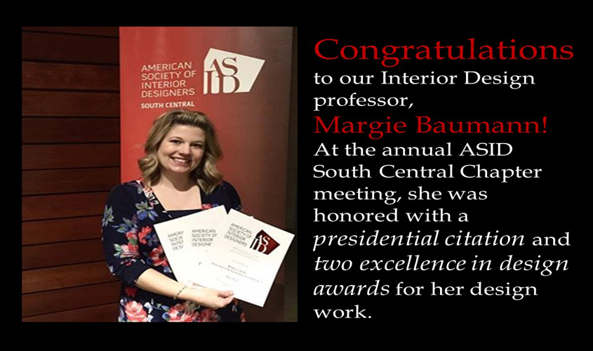 Interior Design Professor at Mississippi College Wins Regional Awards