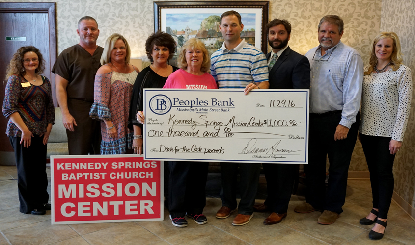 $1000 Donation to Kennedy Springs Baptist Mission Center from Dash for the Cash Sponsors