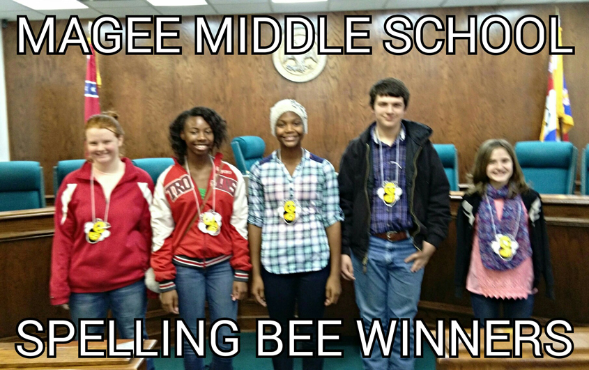 Magee Middle School Spelling Bee Winners