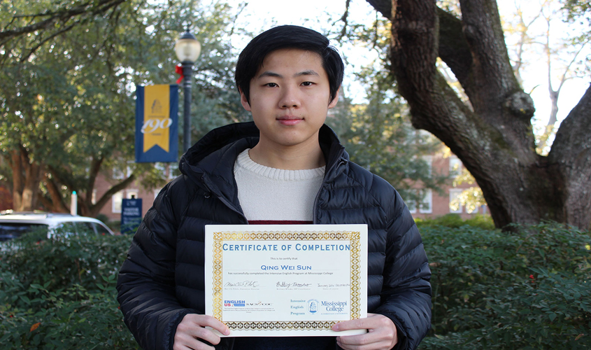 Qing Wei Sun Graduates from Intensive English Program