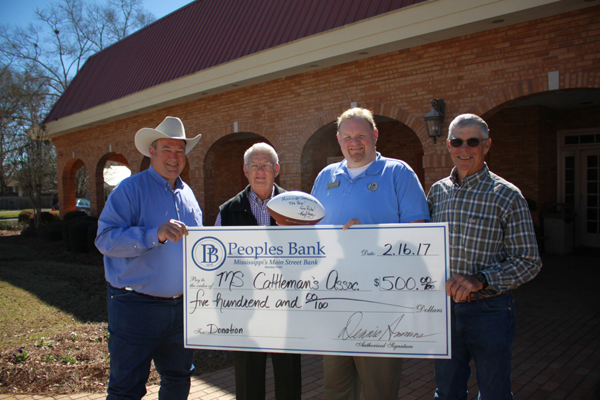 Peoples Bank Donates $500 to  Mississippi Cattlemen’s Association