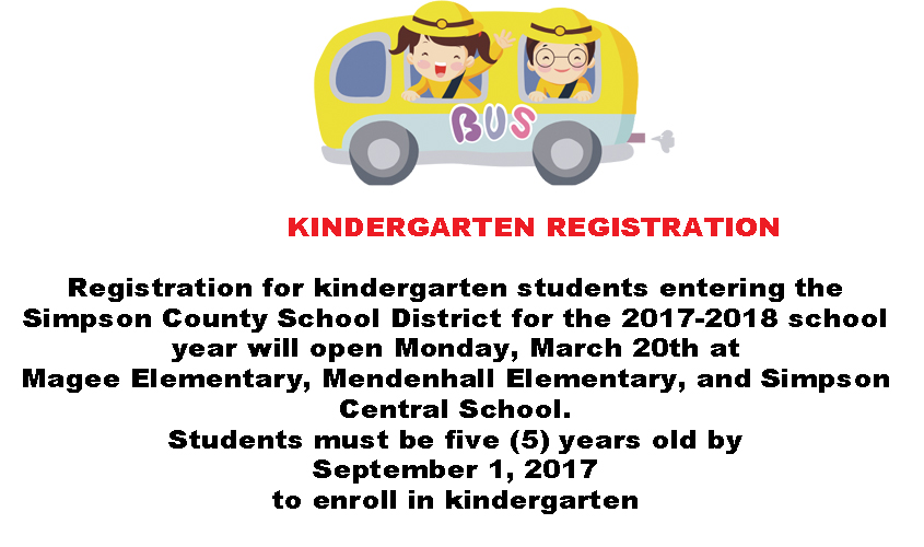 Simpson County School District Kindergarten Registration
