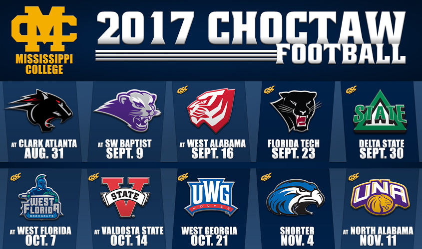 2017 Mississippi College Fall Schedule Release: Football