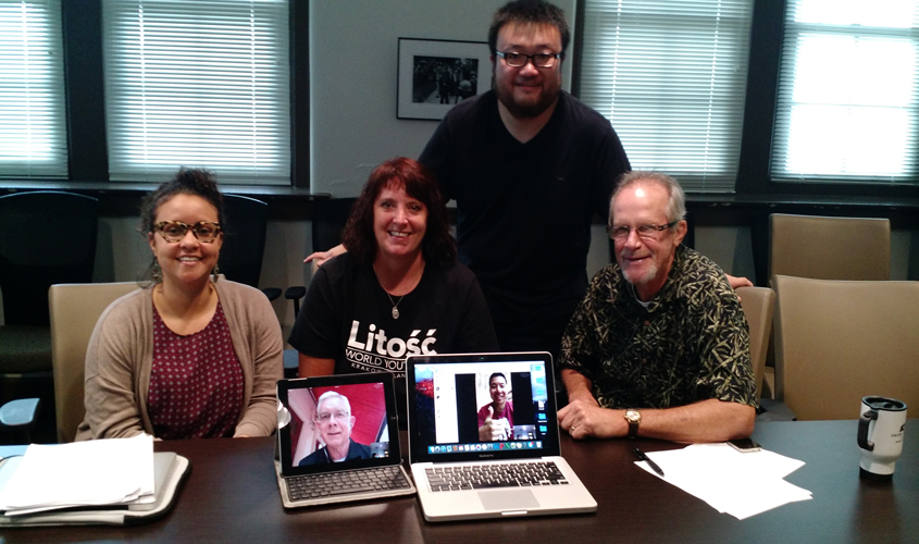 Dissertation Committee Members Meet In-Person, From Abroad via Skype for Student’s Presentation on Social Media Topic