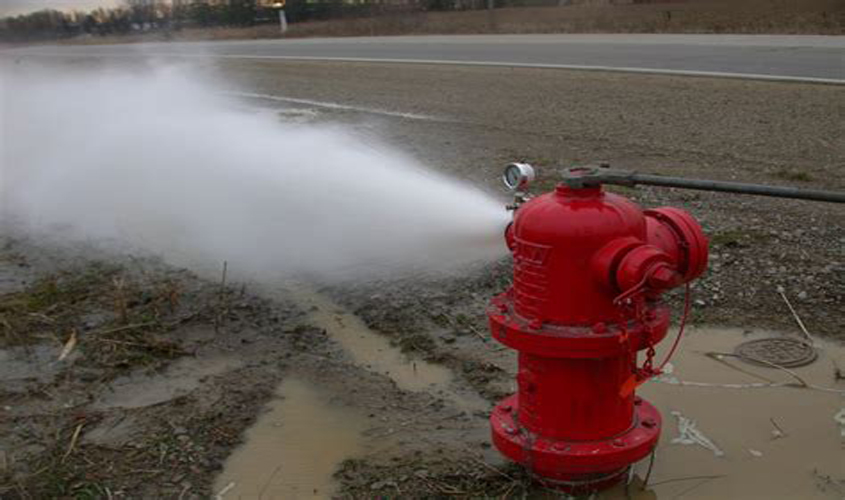 Fire Department Conducting Test On Hydrants