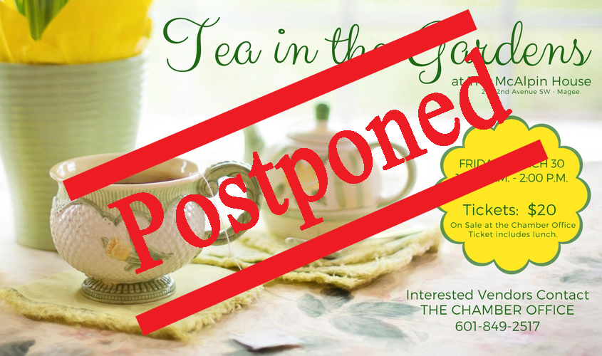 Tea in the Garden postponed