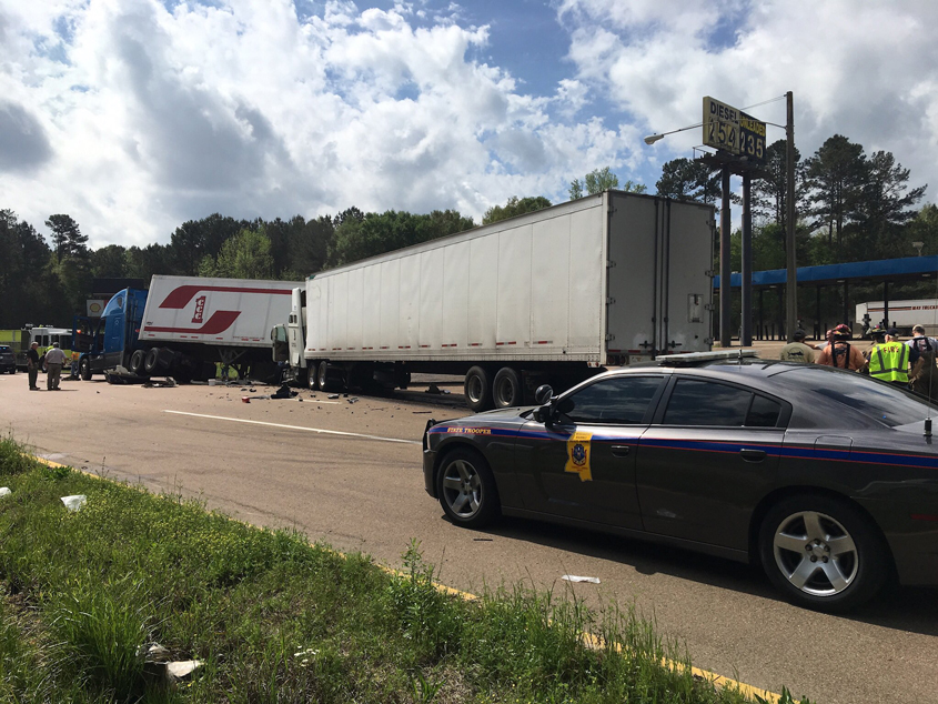 South Bound Lanes Blocked Near D’Lo Truck Stop