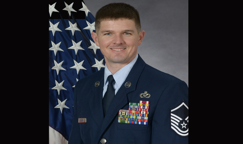 Stephen Blair is promoted to Senior Master Sergeant