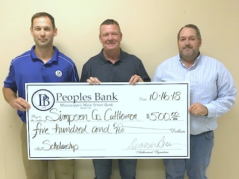 Peoples Bank Donates to Cattlemen’s Association
