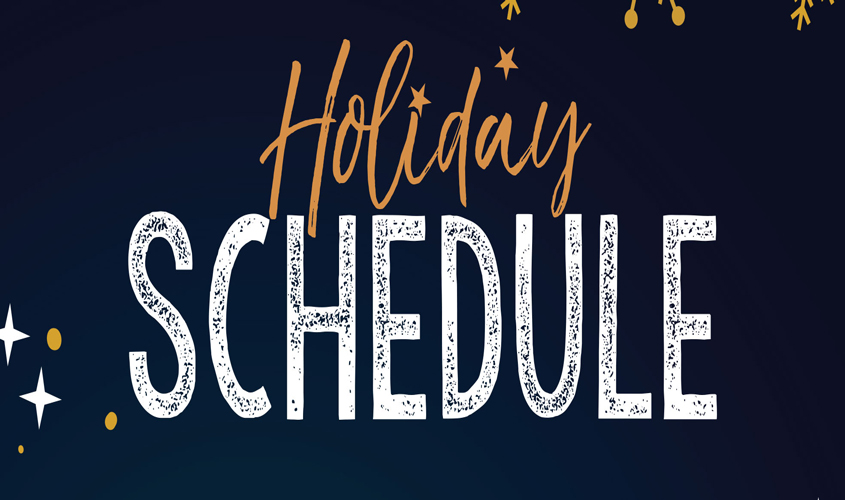 County Announces Holiday Schedule