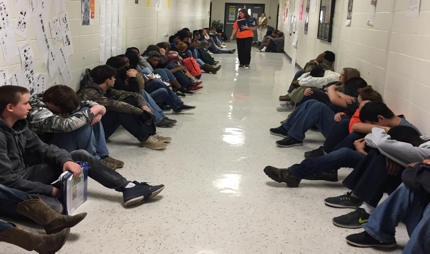 Mendenhall High School Students Participate in Tornado Drill