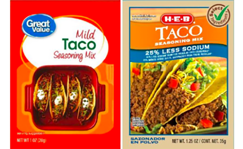 Great Value, HEB taco Seasoning Recalled