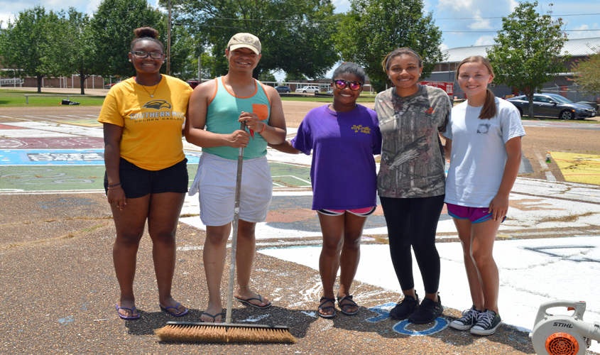 Seniors Decorate Parking Spaces