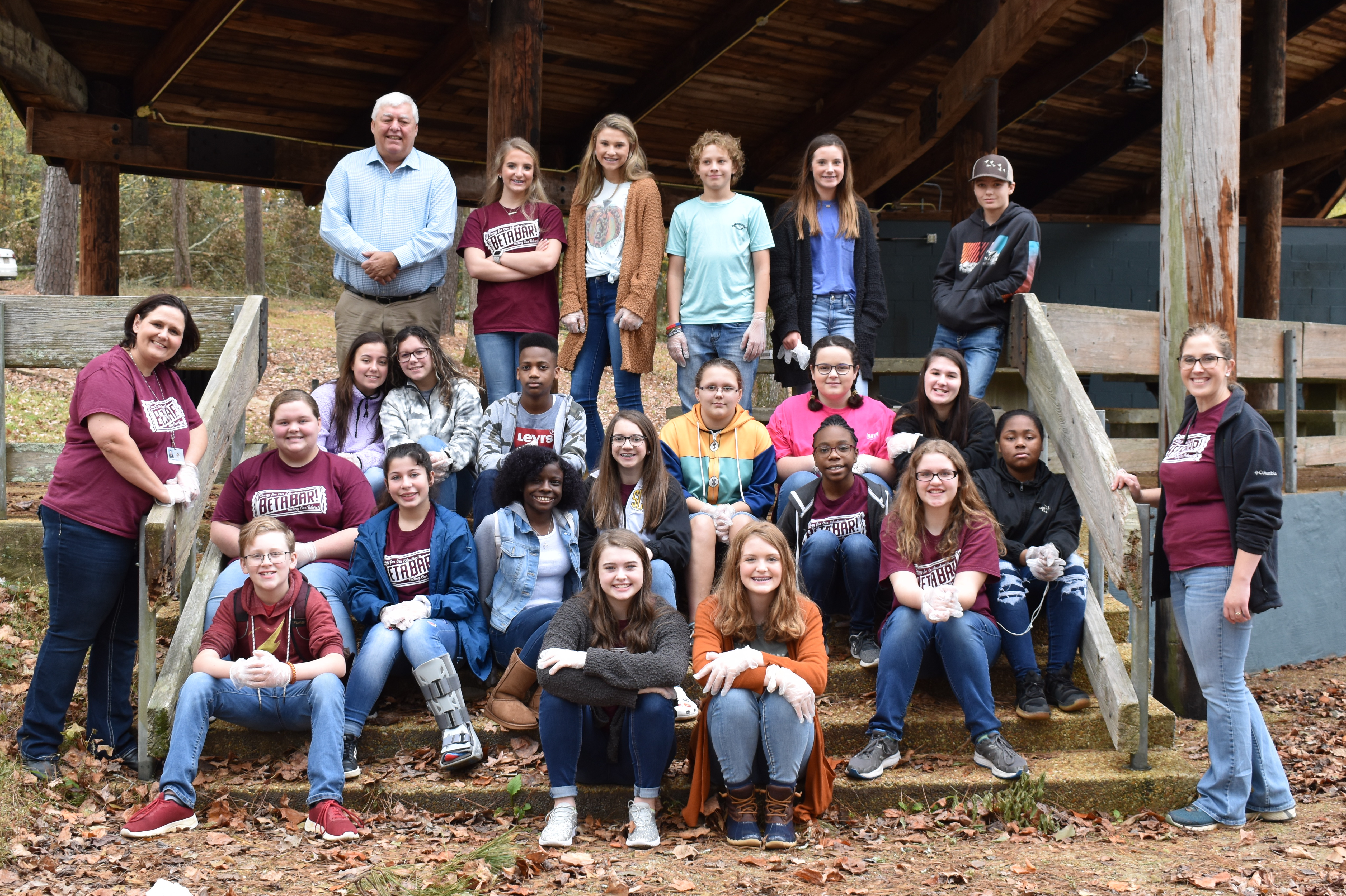 Simpson Central Beta Students Clean McNair Springs