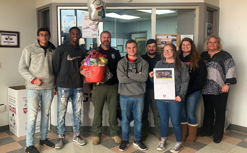 Soccer Team Presents Goodie Baskets