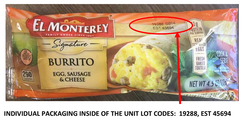 27.5 tons of frozen breakfast burritos recalled for containing plastic pieces