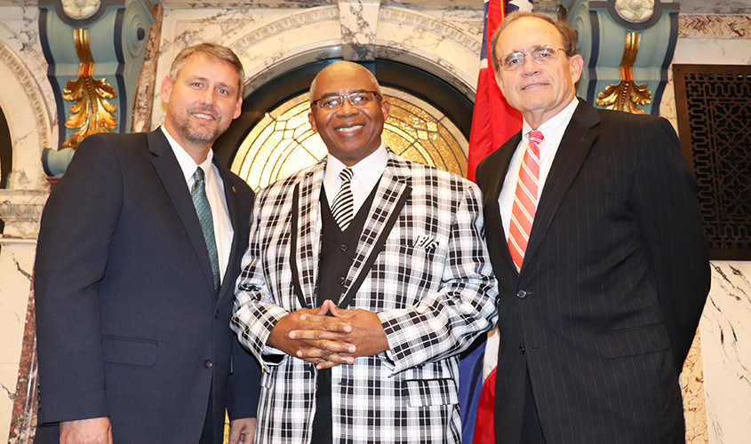 Pastor Columbus O’Banner Jr. of  Magee, delivered an opening prayer to the state senate on Thursday, February 6, 2020