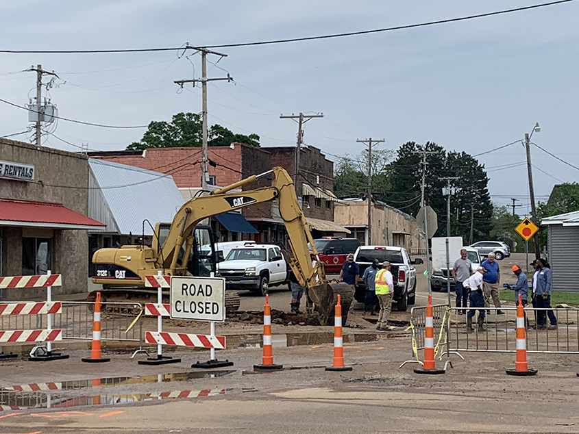 Main Line Water Break @ 5 Way Stop on Main