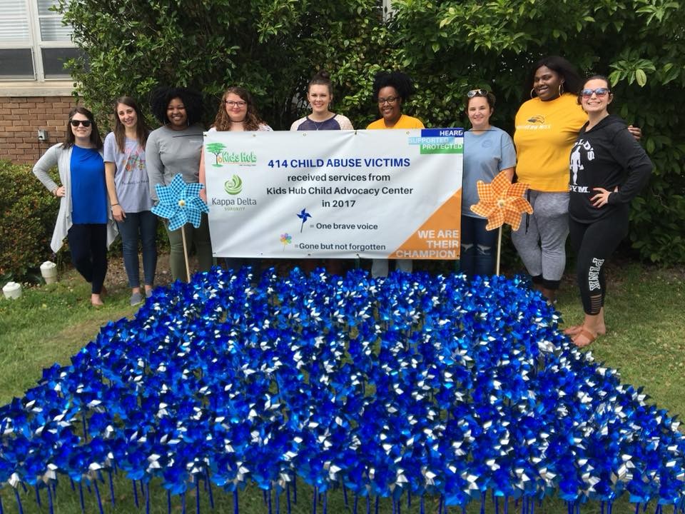Pinwheel Garden at USM Helps Raise Awareness of Child Abuse Prevention