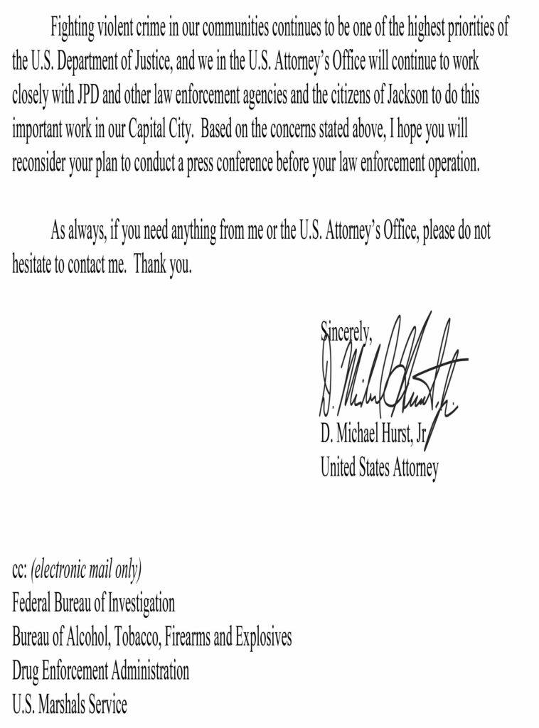 U S Attorney Michael Hurst