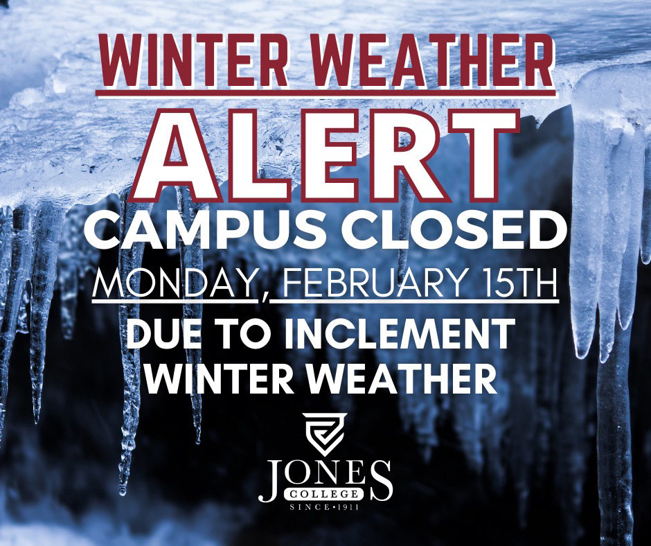 Jones College closes Monday for Winter Storm