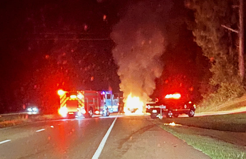 Car Fire on Hwy 49 North Friday Night—Update