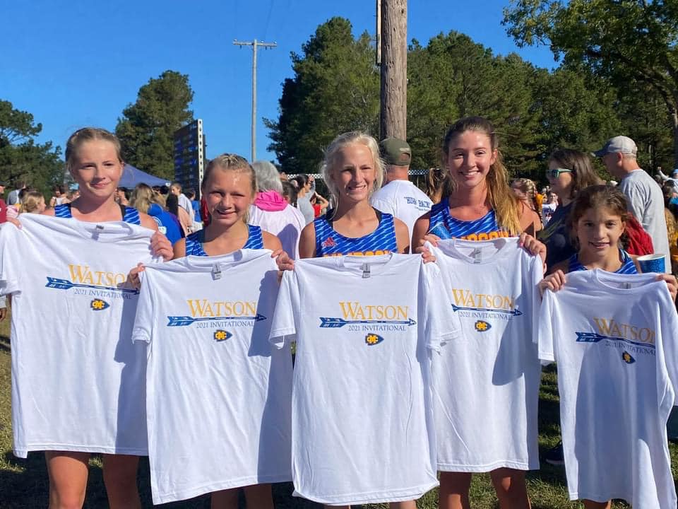Simpson Cross Country Girls at the MC Watson Meet