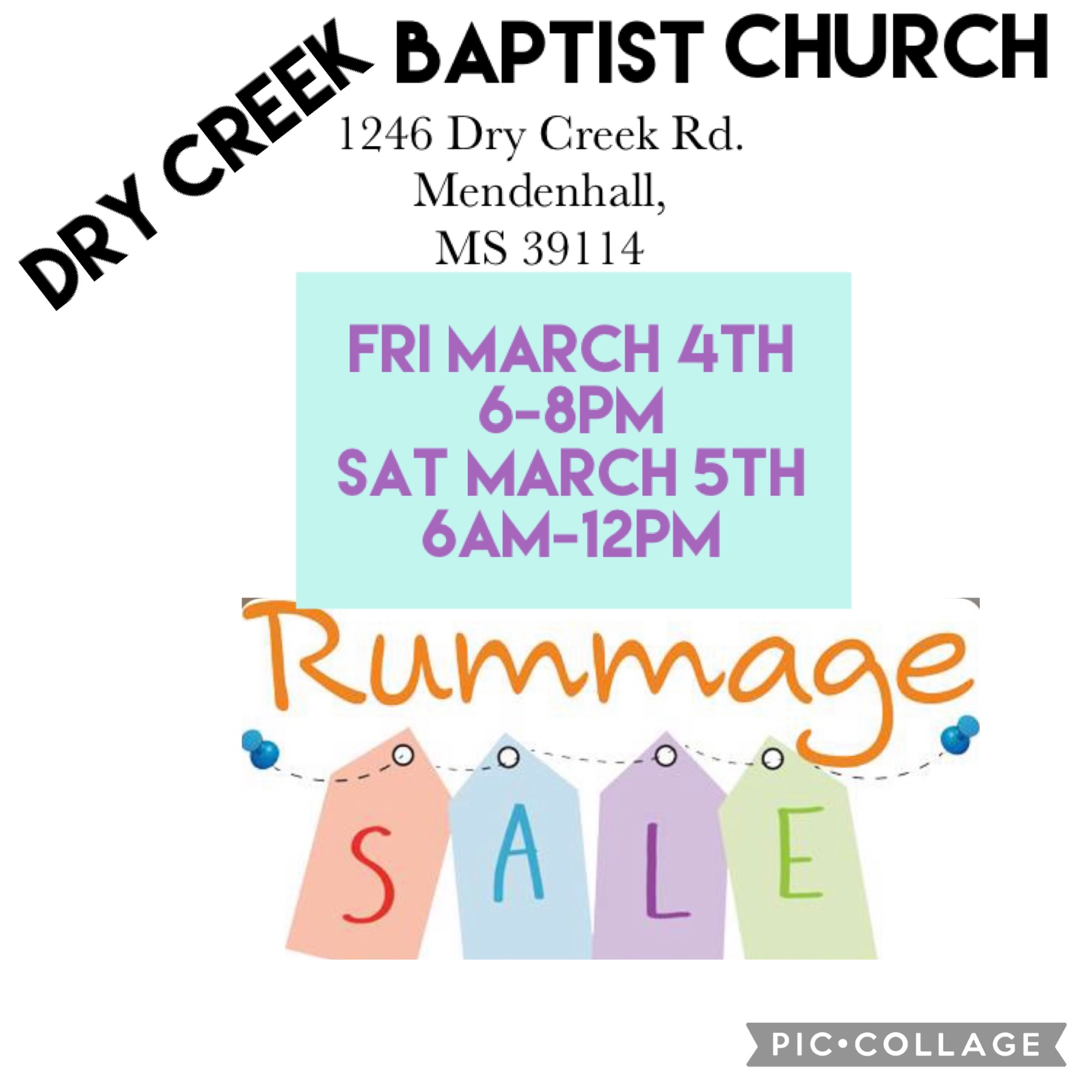 Rummage Sale @ Dry Creek Baptist Church