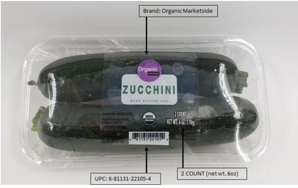 Recall of Marketside Organic Zucchini Sold at Walmart Stores in Mississippi