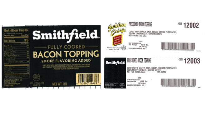 90 tons of bacon topping recalled because of metal pieces