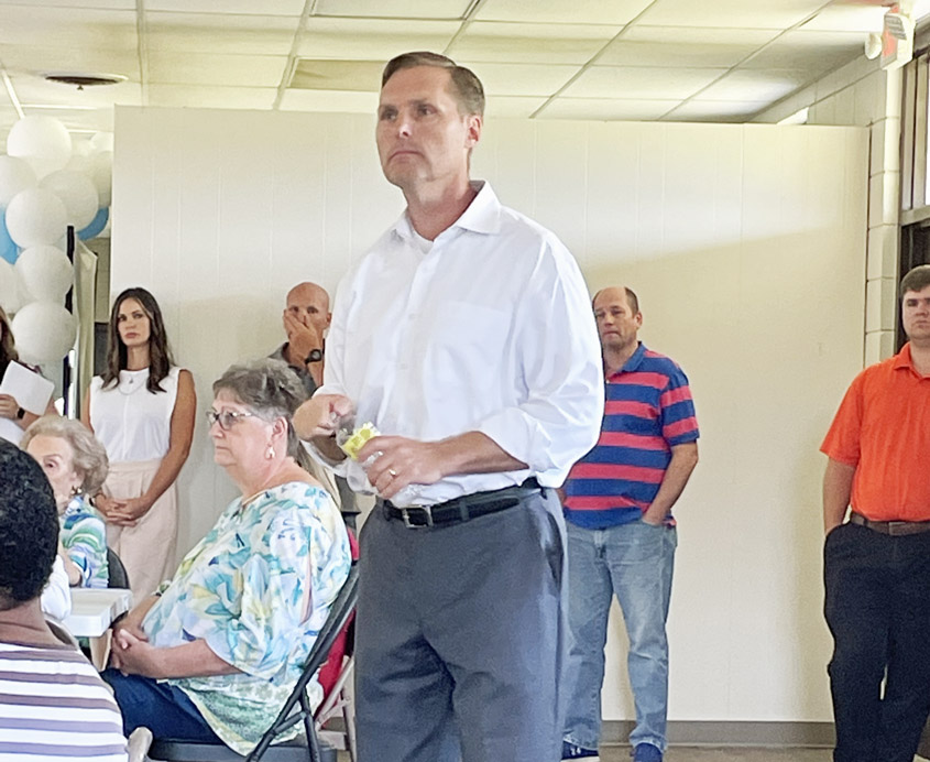 Michael Guest Visits PriorityOne Senior Citizen Center