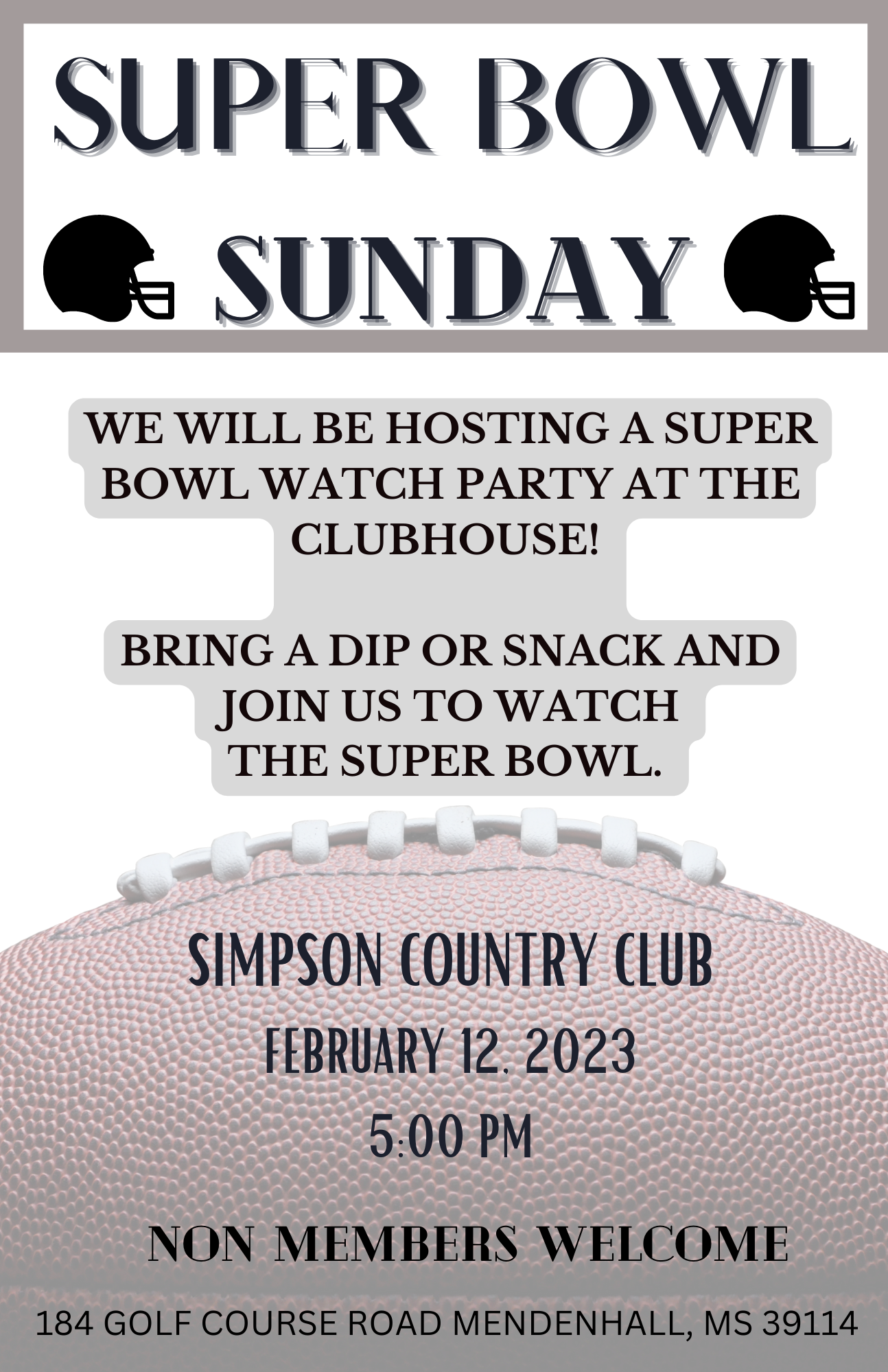 Super Bowl Party @ SCCC