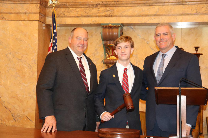 Braden Overby Serves as Page For Representative Price Wallace