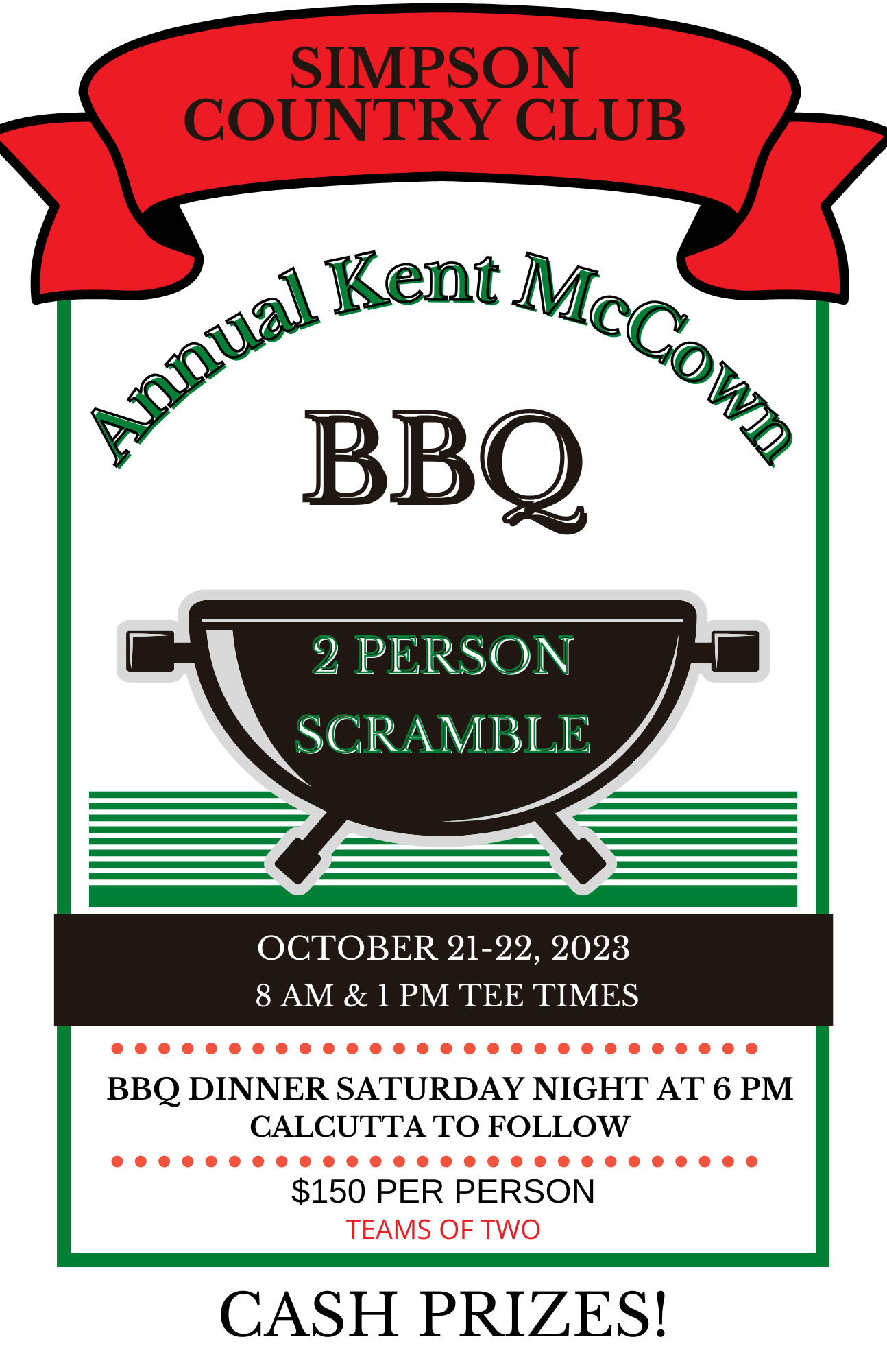 SCC Annual Kent McCowan BBQ 2 Person Scramble