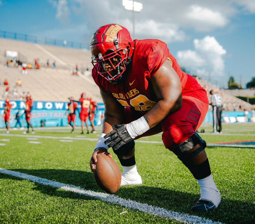 First win in the books for Golden Tigers! Featured our very own Jalen Franks #68.