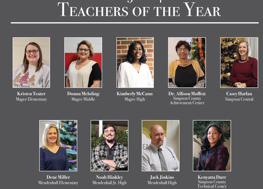 Simpson County School District Announces 2023-2024 Teachers of the Year